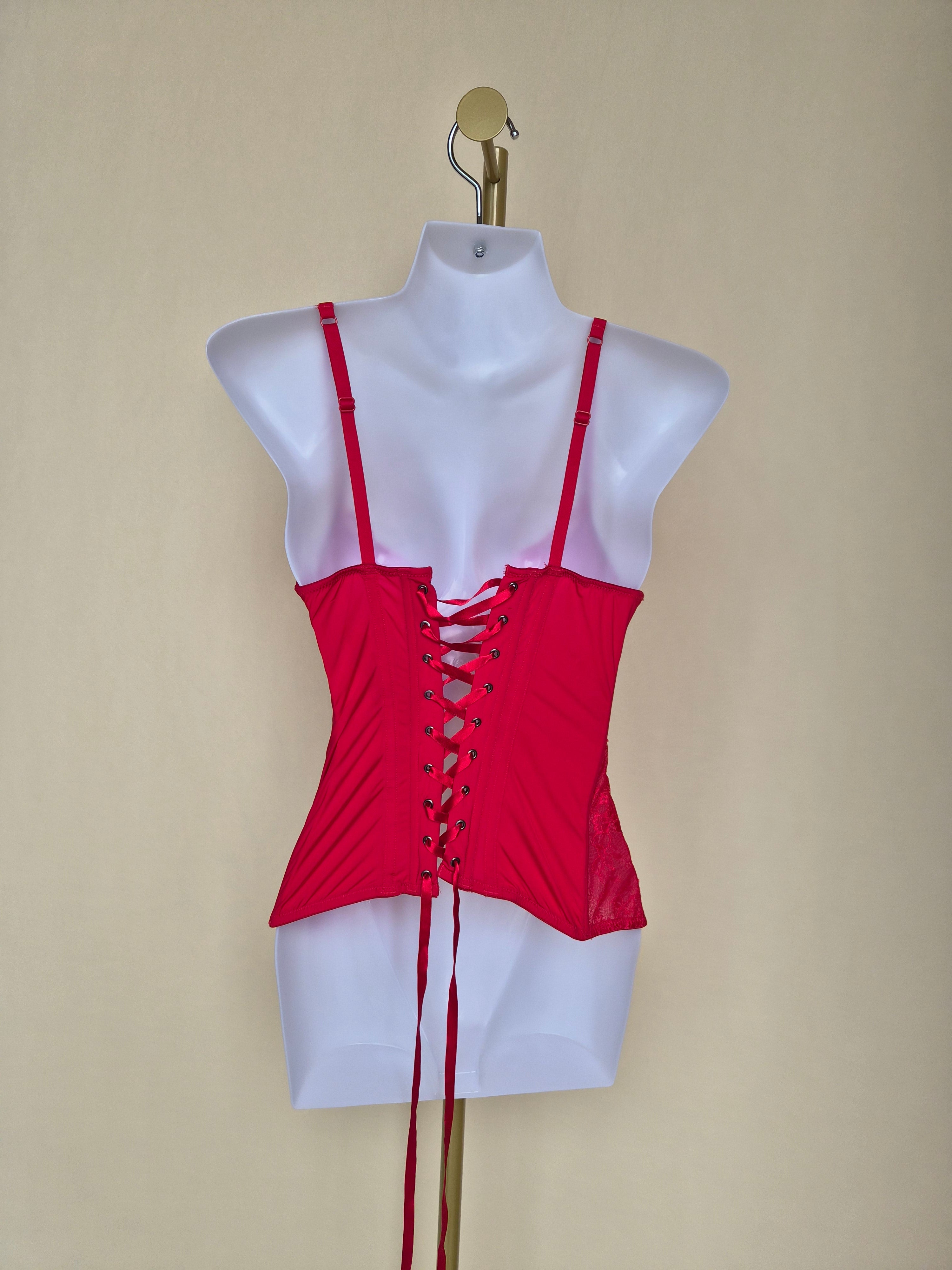 La Senza Red Lace Bustier Cami – Size S