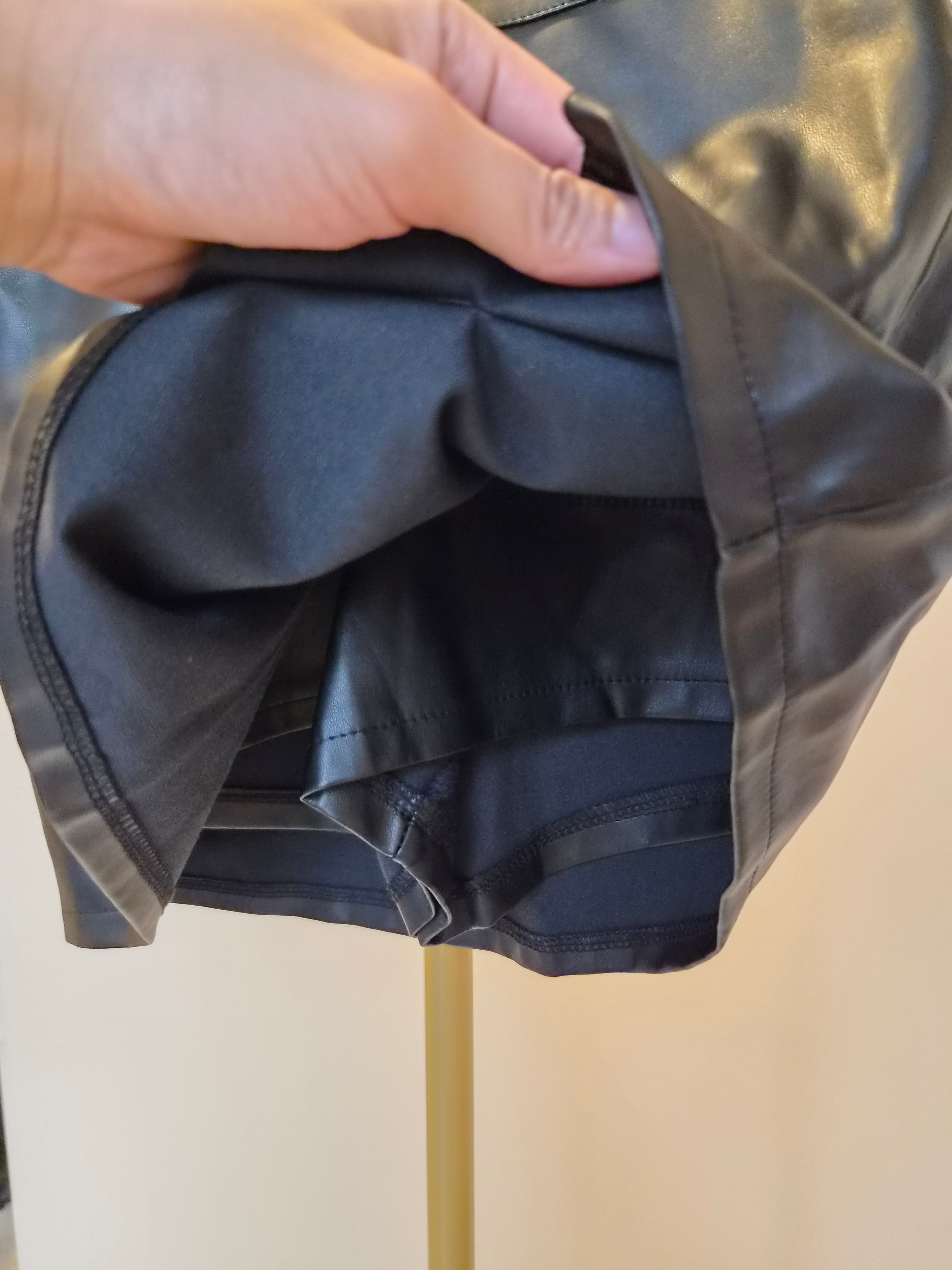 Black Faux Leather Skort – Size XS
