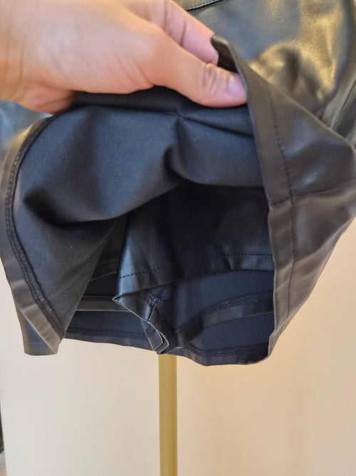Black Faux Leather Skort – Size XS