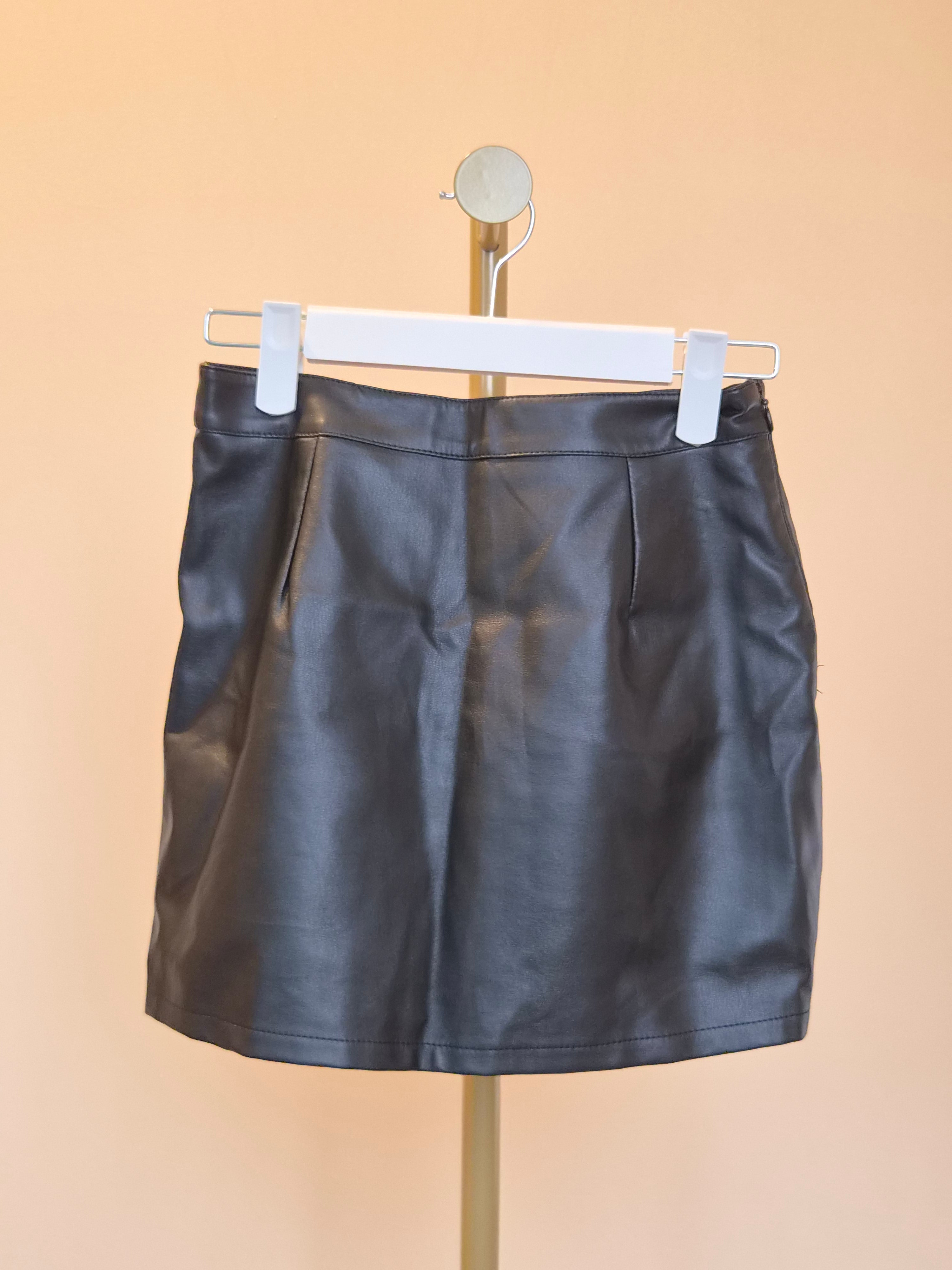 Black Faux Leather Skort – Size XS