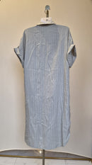 Light Blue Pinstripe Shirt Dress – Size L