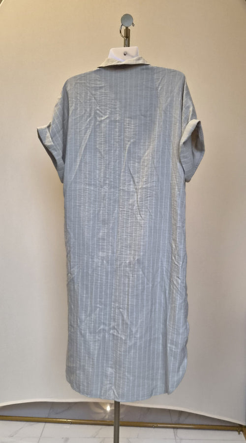 Light Blue Pinstripe Shirt Dress – Size L
