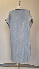 Light Blue Pinstripe Shirt Dress – Size L