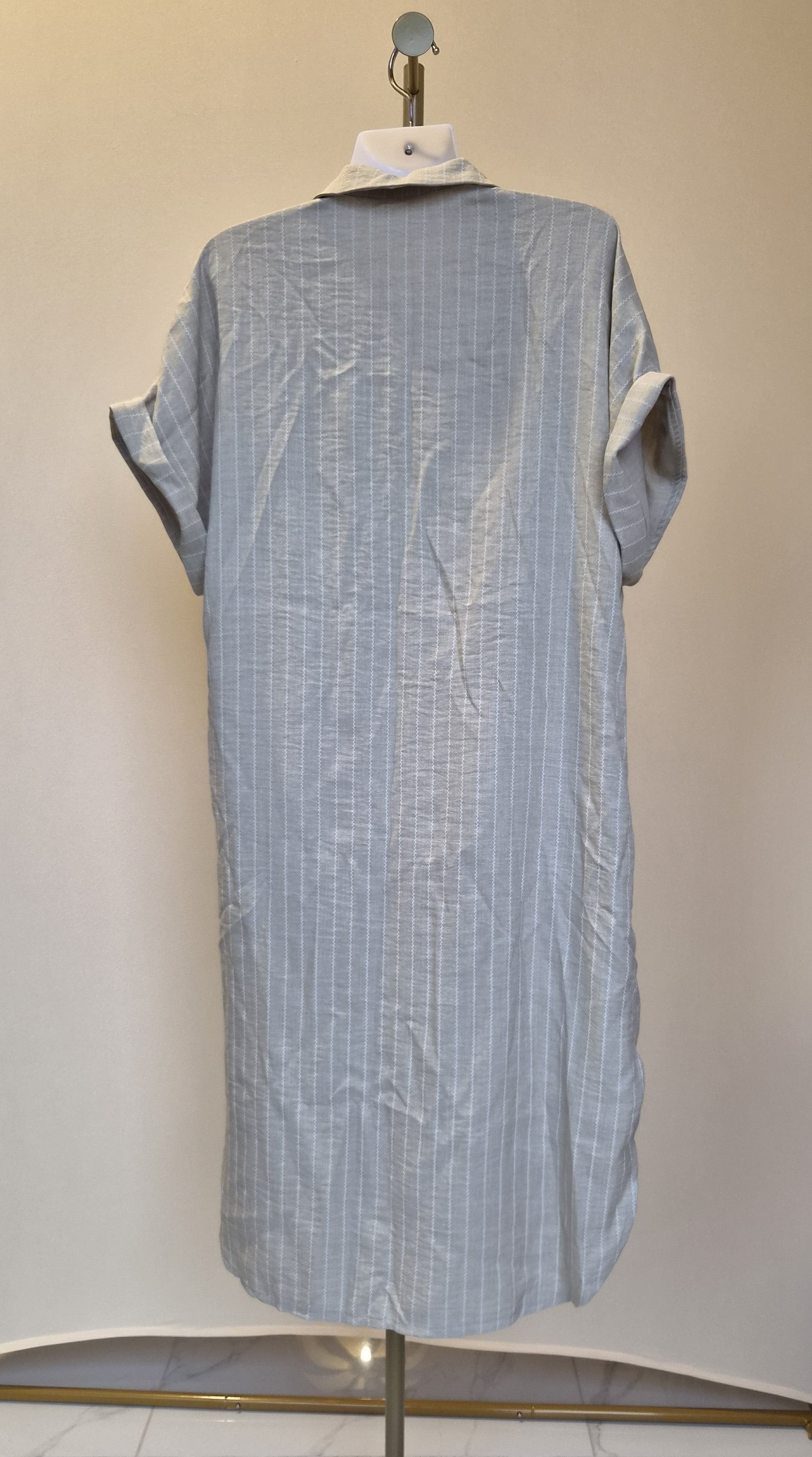 Light Blue Pinstripe Shirt Dress – Size L