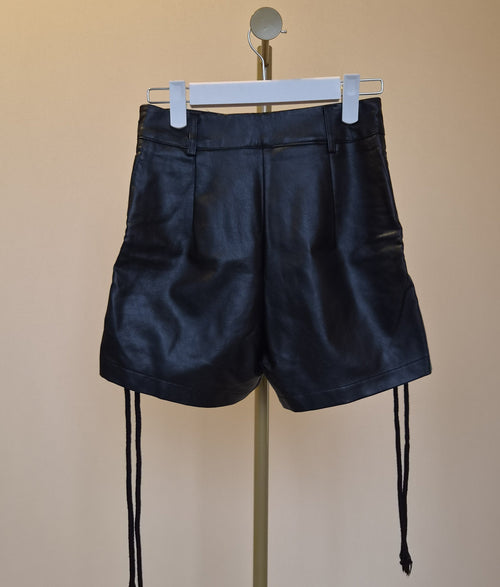Back-Up Denim Faux Leather Shorts – Size S