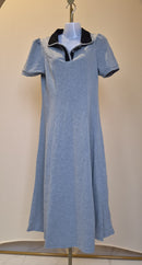 Grey Collared Knit Midi Dress – Size S