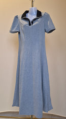 Grey Collared Knit Midi Dress – Size S