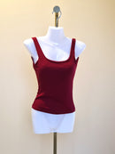 Burgundy Ribbed Tank Top – Size S