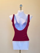 Burgundy Ribbed Tank Top – Size S