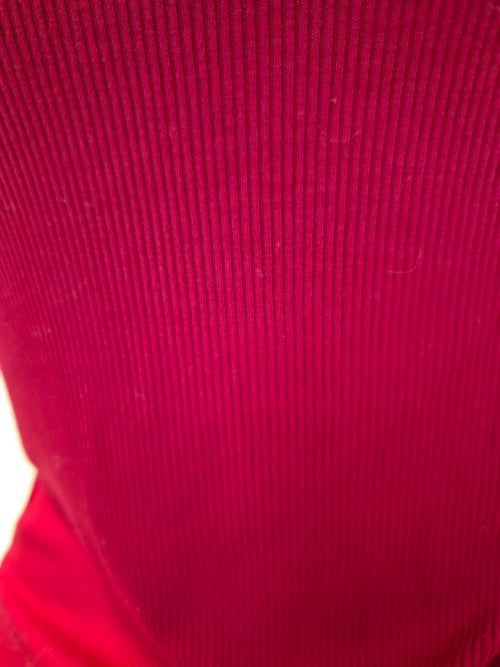 Burgundy Ribbed Tank Top – Size S