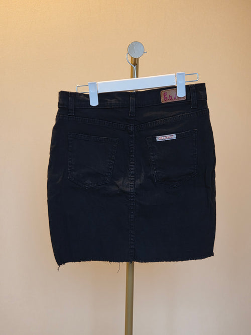 GBJ Black Denim Mini Skirt – Size L