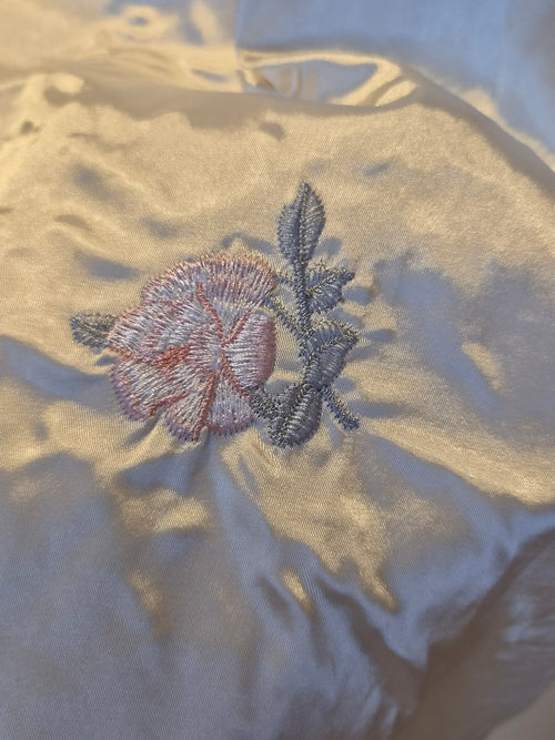 ih White Satin Embroidered Blouse – Size 3 (Approx. M)