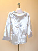 ih White Satin Embroidered Blouse – Size 3 (Approx. M)