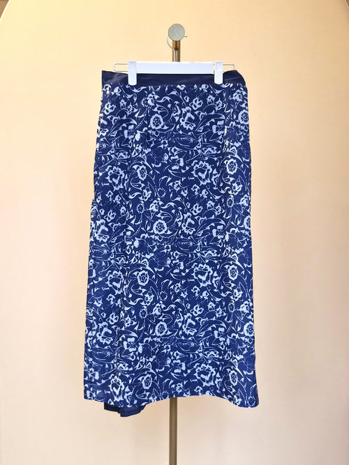 Shanshan Blue Floral Wrap Skirt – Size 2XL (Brand New)