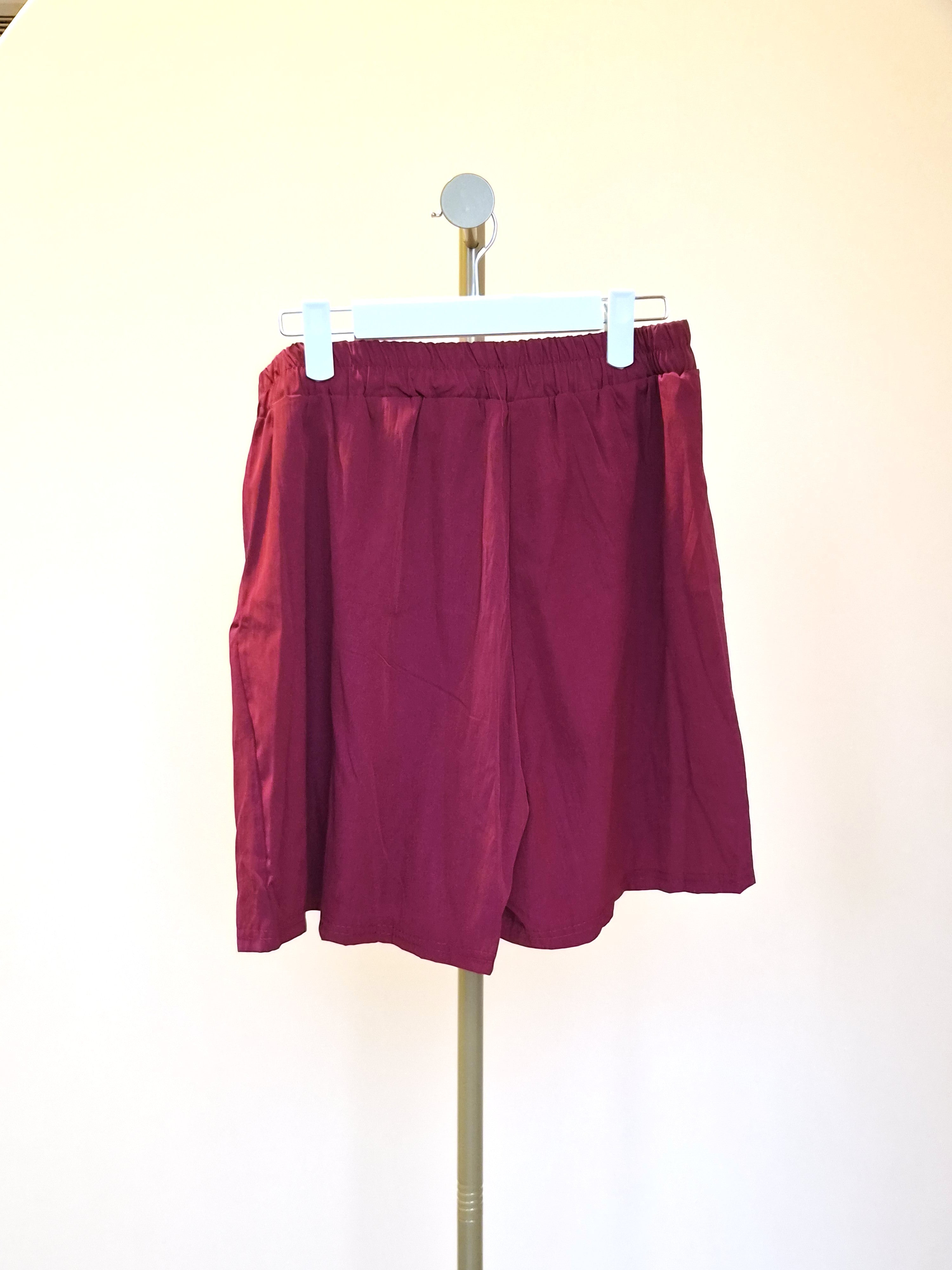 Burgundy Flowy Skort – Size L