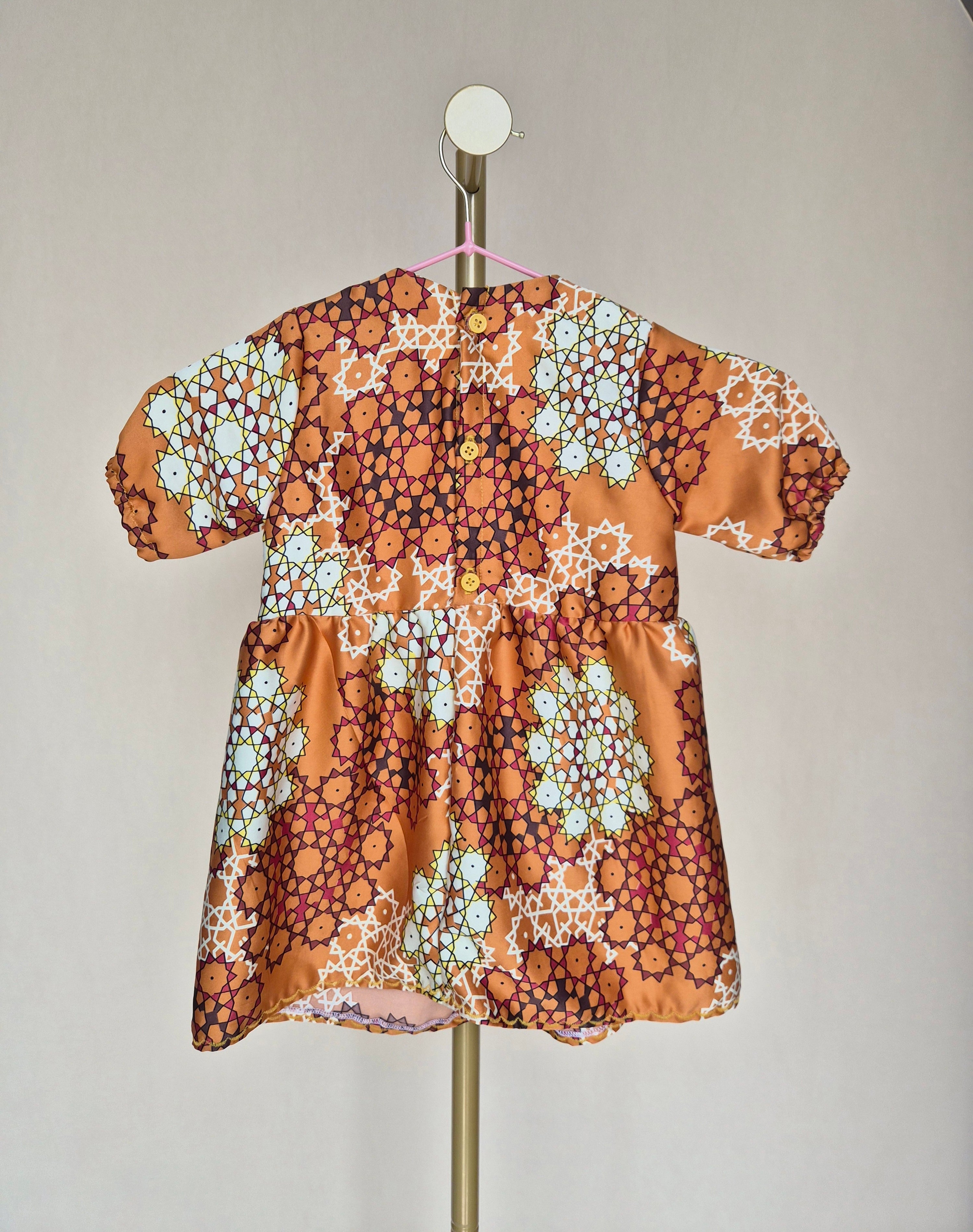 Handmade Girls' Geometric Print Dress (Brand New, not Pre-loved)
