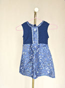 Handmade Girls' Blue Floral Dress – Approx. Size 6