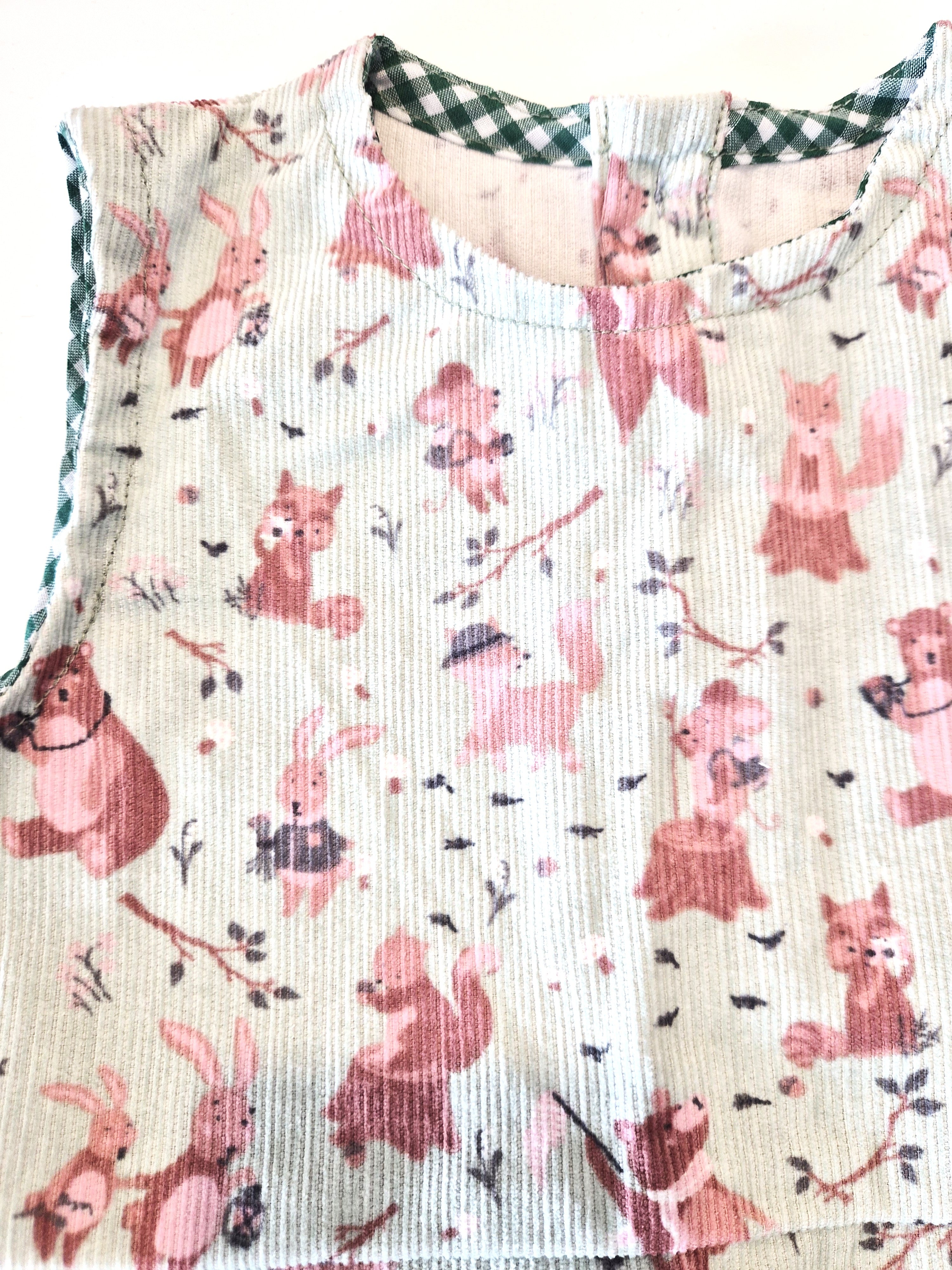 Handmade Woodland Corduroy Dress (2–3 Years)