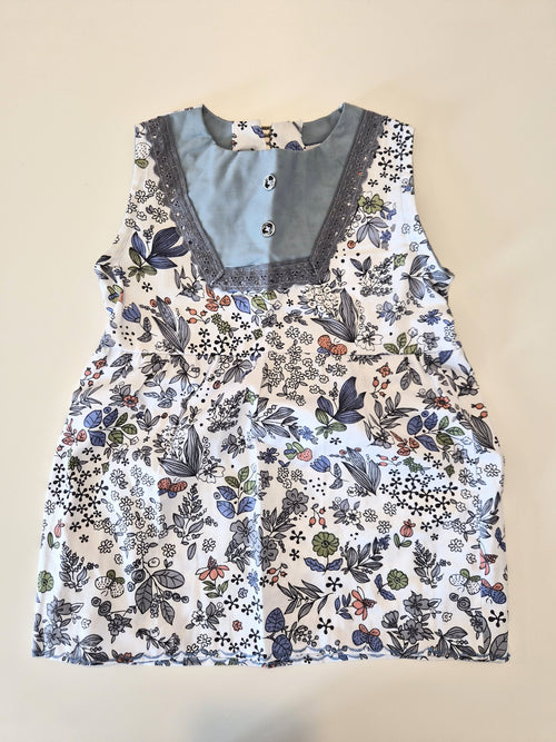 Handmade Botanical Print Girls Dress – Brand New (Size 4-5)