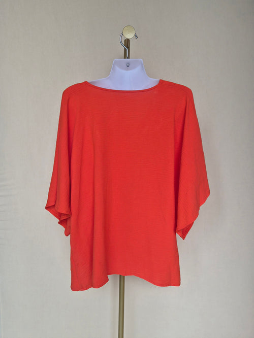 Coral Button-Front Blouse - Size L/XL