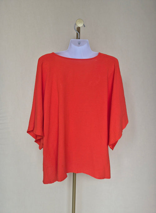 Coral Button-Front Blouse - Size L/XL