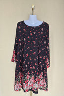 Floral Border Tunic Dress Size L / XL