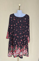 Floral Border Tunic Dress Size L / XL