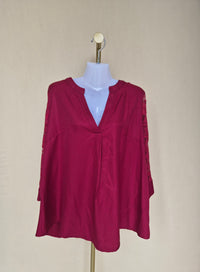SHEIN Curve Lace Sleeve Blouse – 1XL