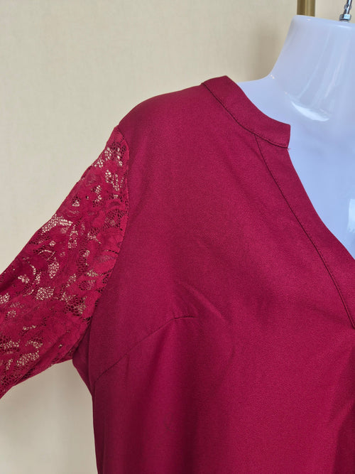SHEIN Curve Lace Sleeve Blouse – 1XL