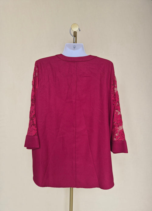 SHEIN Curve Lace Sleeve Blouse – 1XL