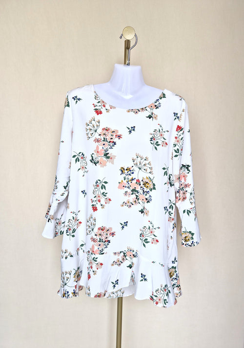 MS. READ White Floral Blouse – Size UK 16 (XL)