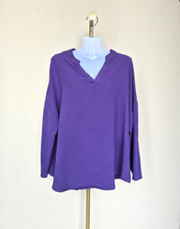 Purple Relaxed Blouse Size: L