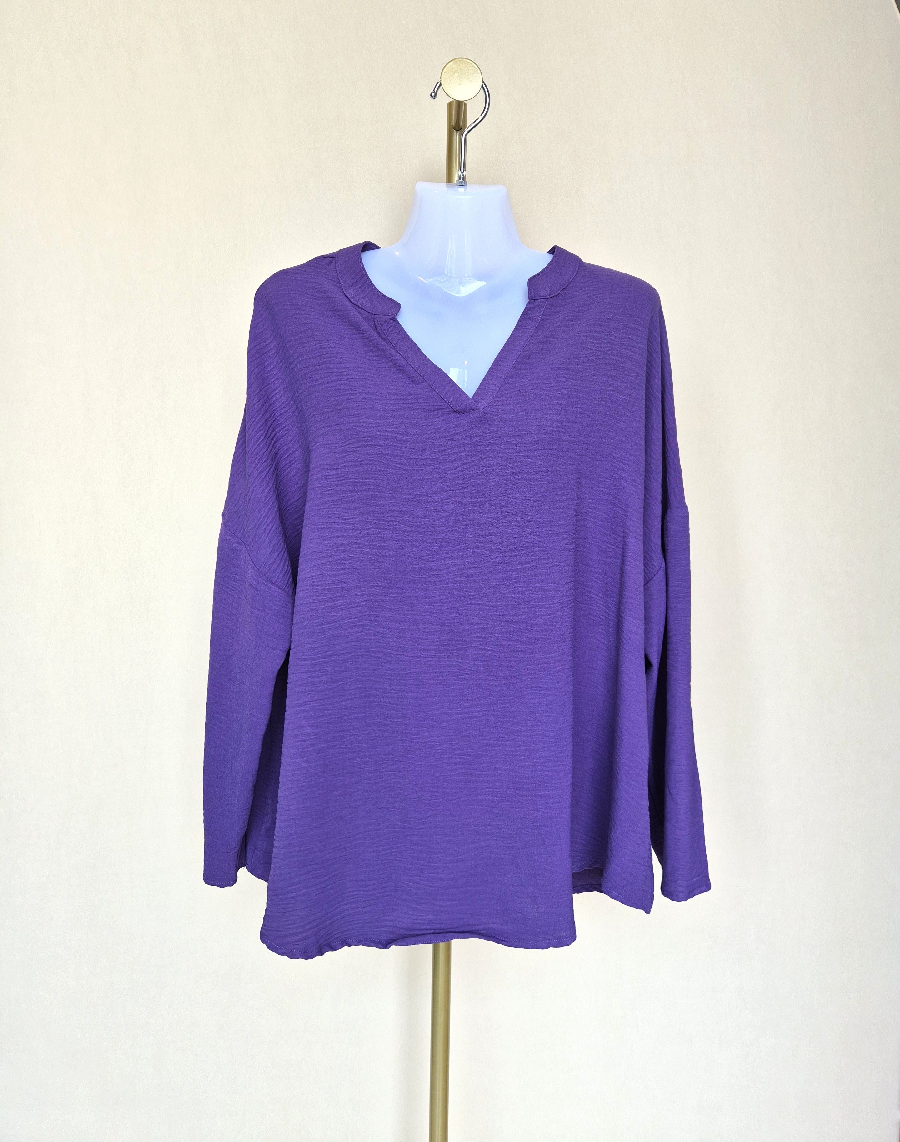 Purple Relaxed Blouse Size: L