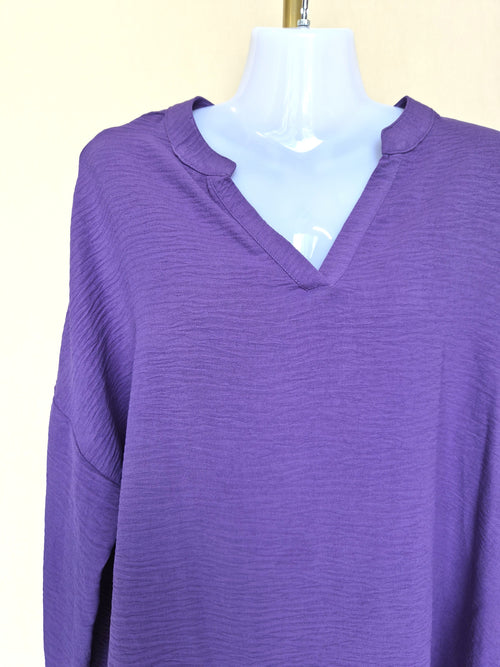 Purple Relaxed Blouse Size: L