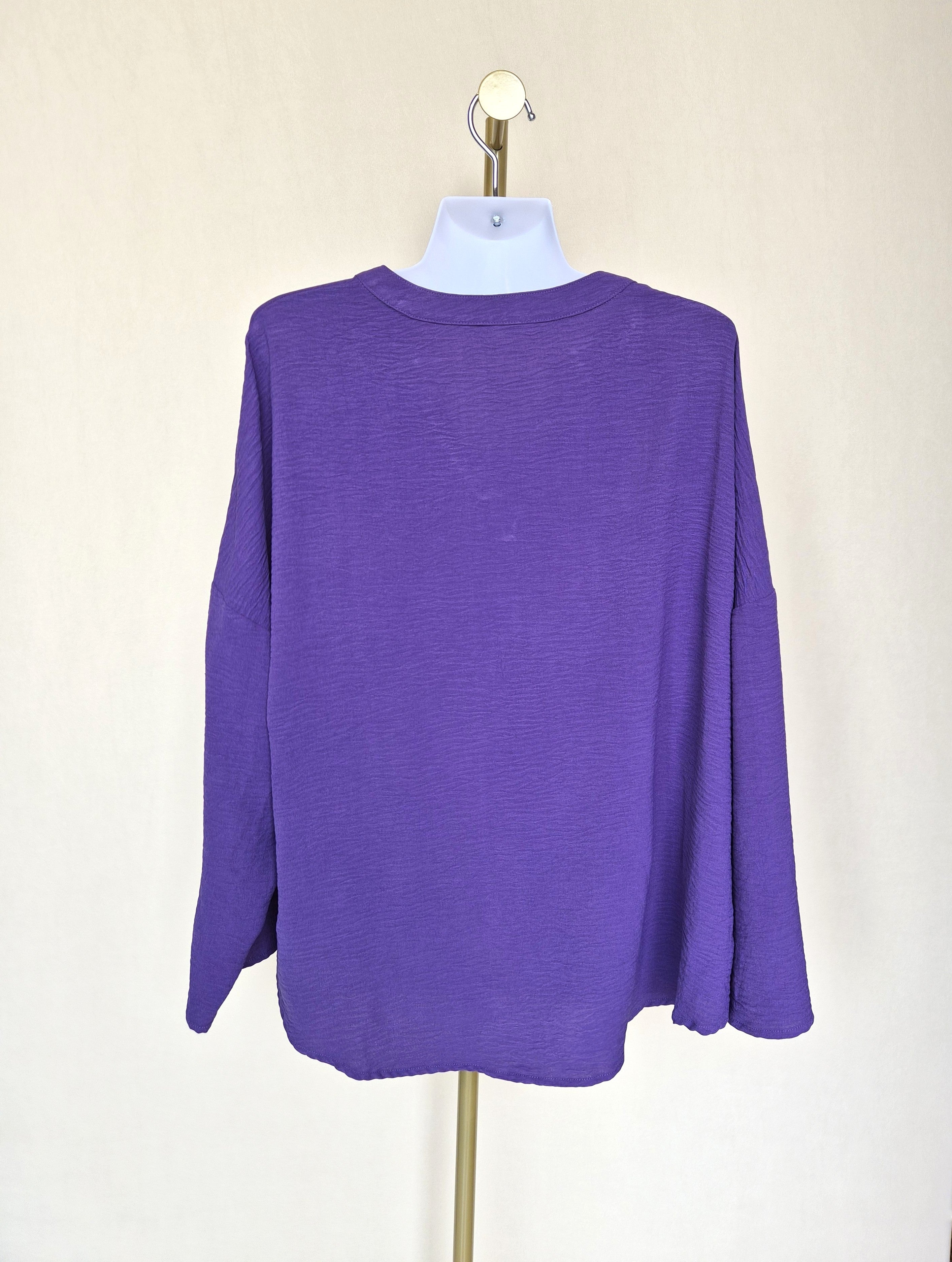Purple Relaxed Blouse Size: L