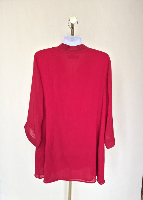 MS. READ Red Tunic Blouse (Size 18 XL)