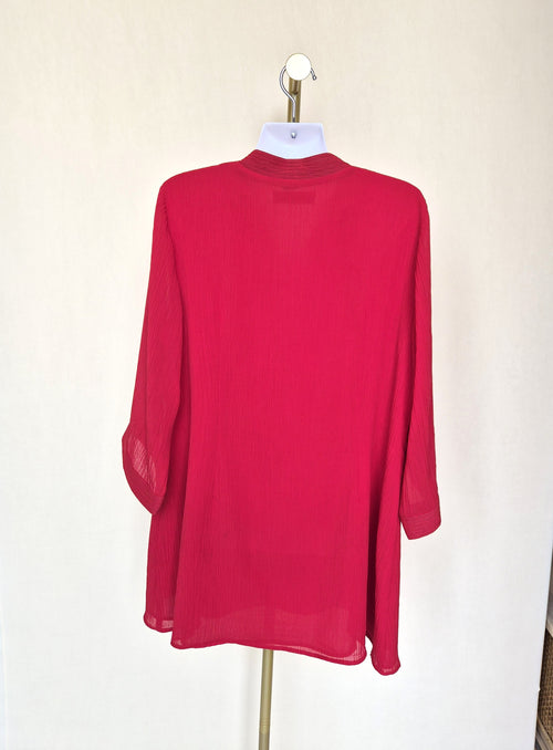 MS. READ Red Tunic Blouse (Size 18 XL)