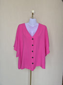 Pink Relaxed Button Blouse - Size L