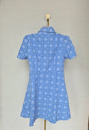 SHEIN Blue Eyelet Shirt Dress – Size S (Brand New)
