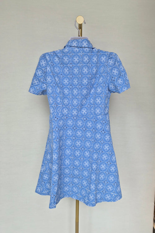 SHEIN Blue Eyelet Shirt Dress – Size S (Brand New)