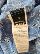 SHEIN Blue Eyelet Shirt Dress – Size S (Brand New)