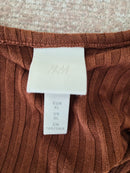 Ribbed Knit Tank Top – Rust Brown Size XL