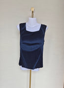 Exotic Bali Navy Sleeveless Button Top Size S