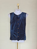 Exotic Bali Navy Sleeveless Button Top Size S