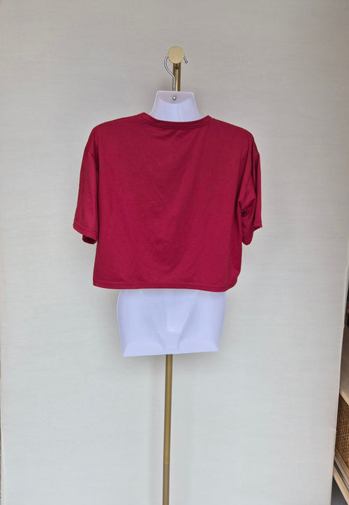 Red Heart Graphic Cropped T-Shirt Free Size