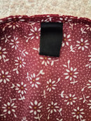 Red Floral Tie-Front Peplum Blouse Free Size