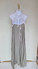Minimalist Linen-Blend Maxi Slip Dress Free Size