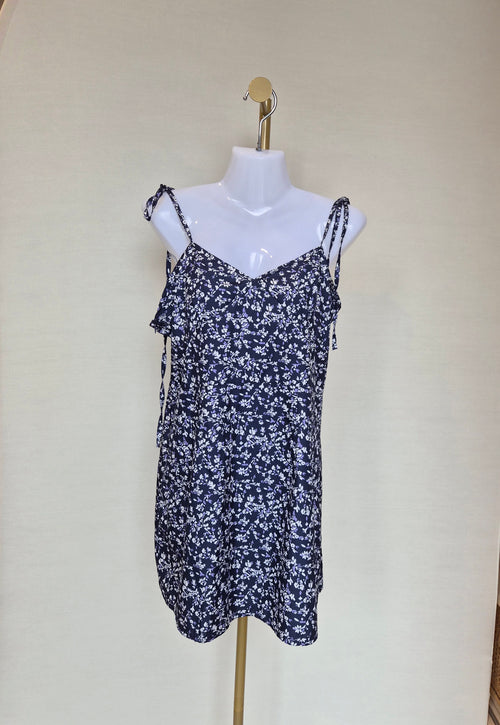 Floral Tie-Strap Mini Dress Free Size