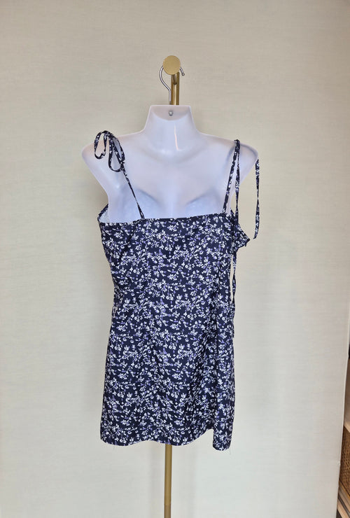Floral Tie-Strap Mini Dress Free Size