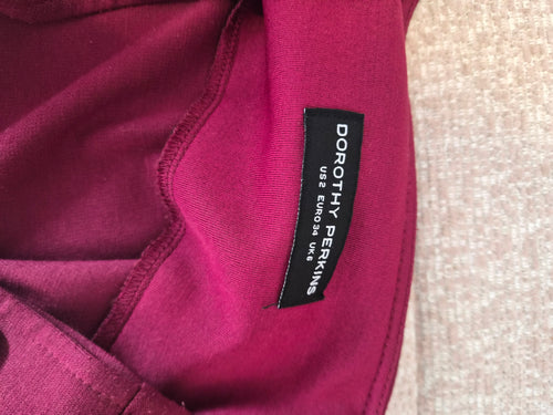 Dorothy Perkins Burgundy Shift Dress – UK 6 (US 2 / EU 34 / XS)